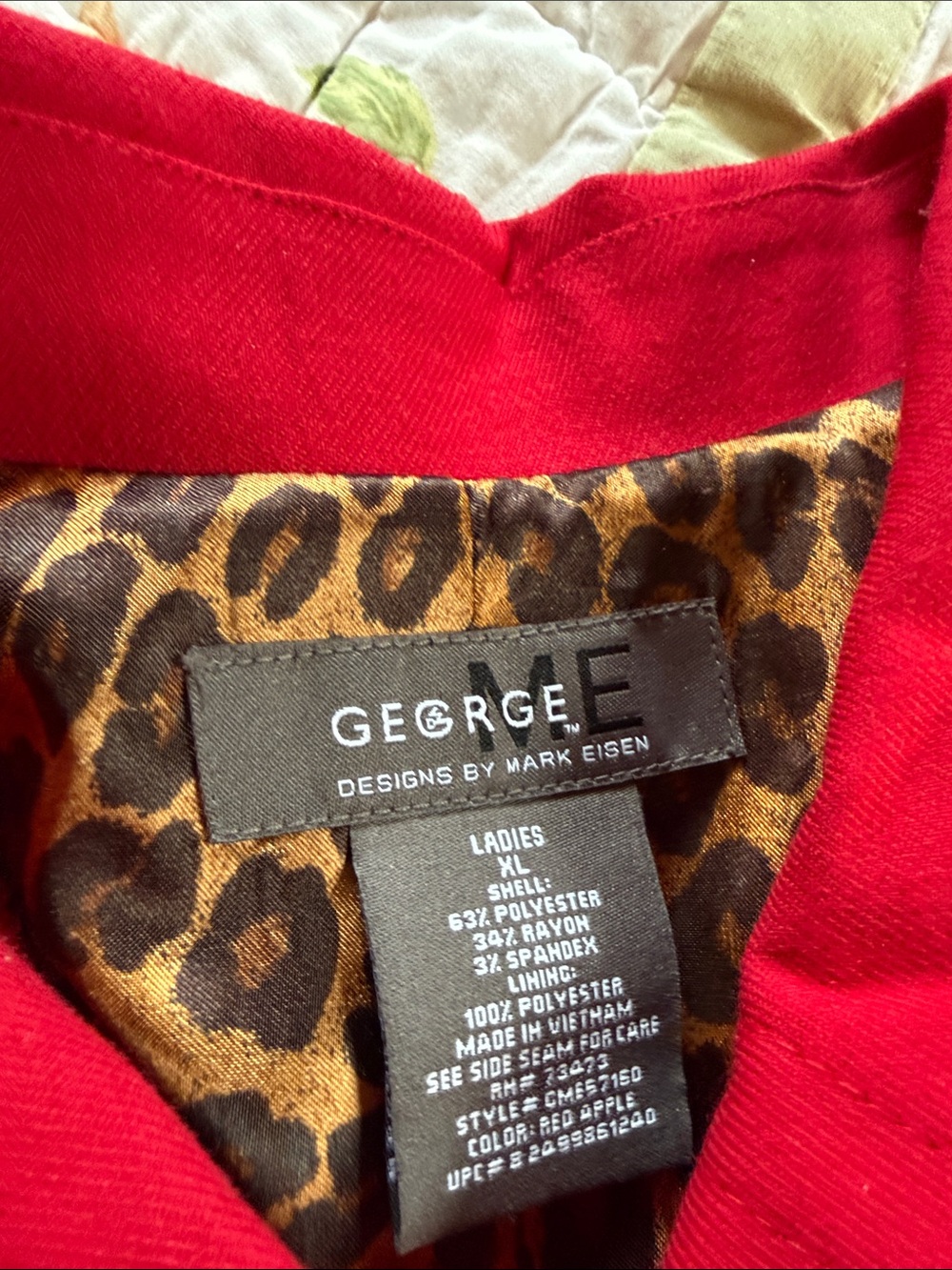 George Bright Red Button-Front Pea Coat - Picture 3 of 6